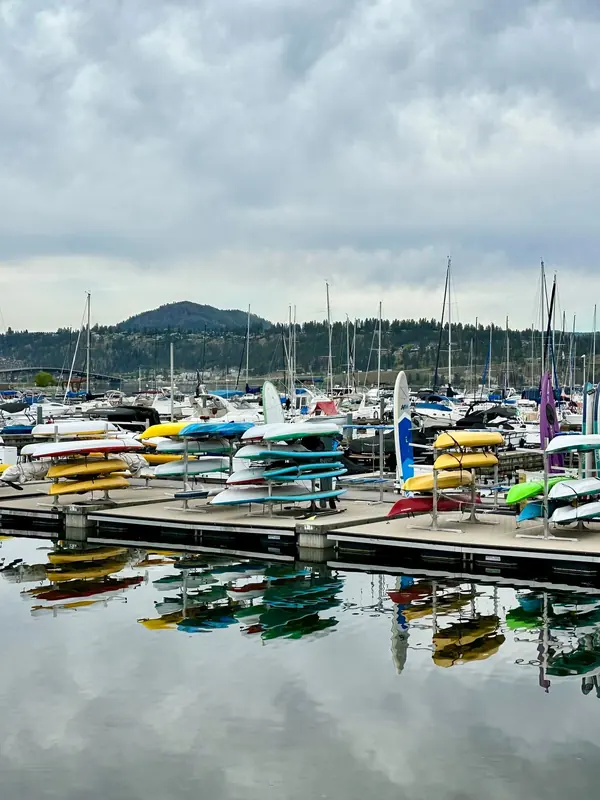 Boats moored in the Kelowna marina