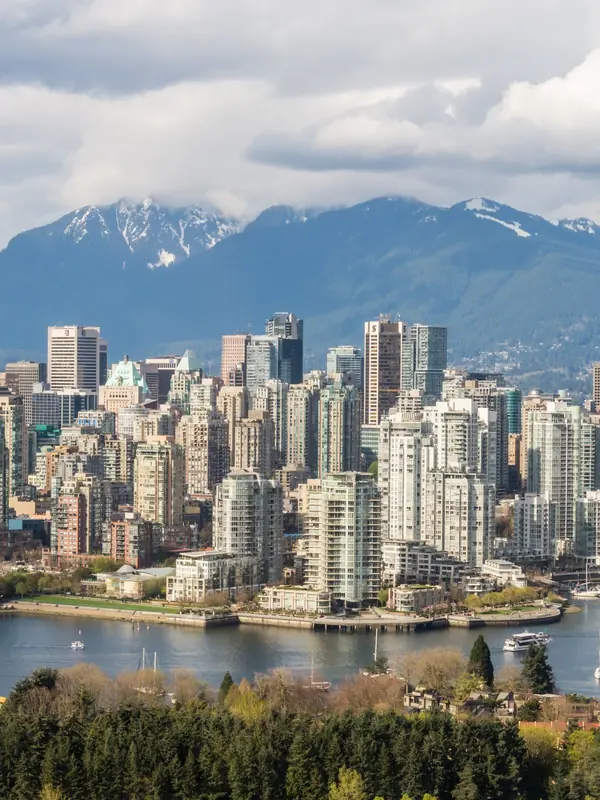 The Vancouver skyline and mountains across the water